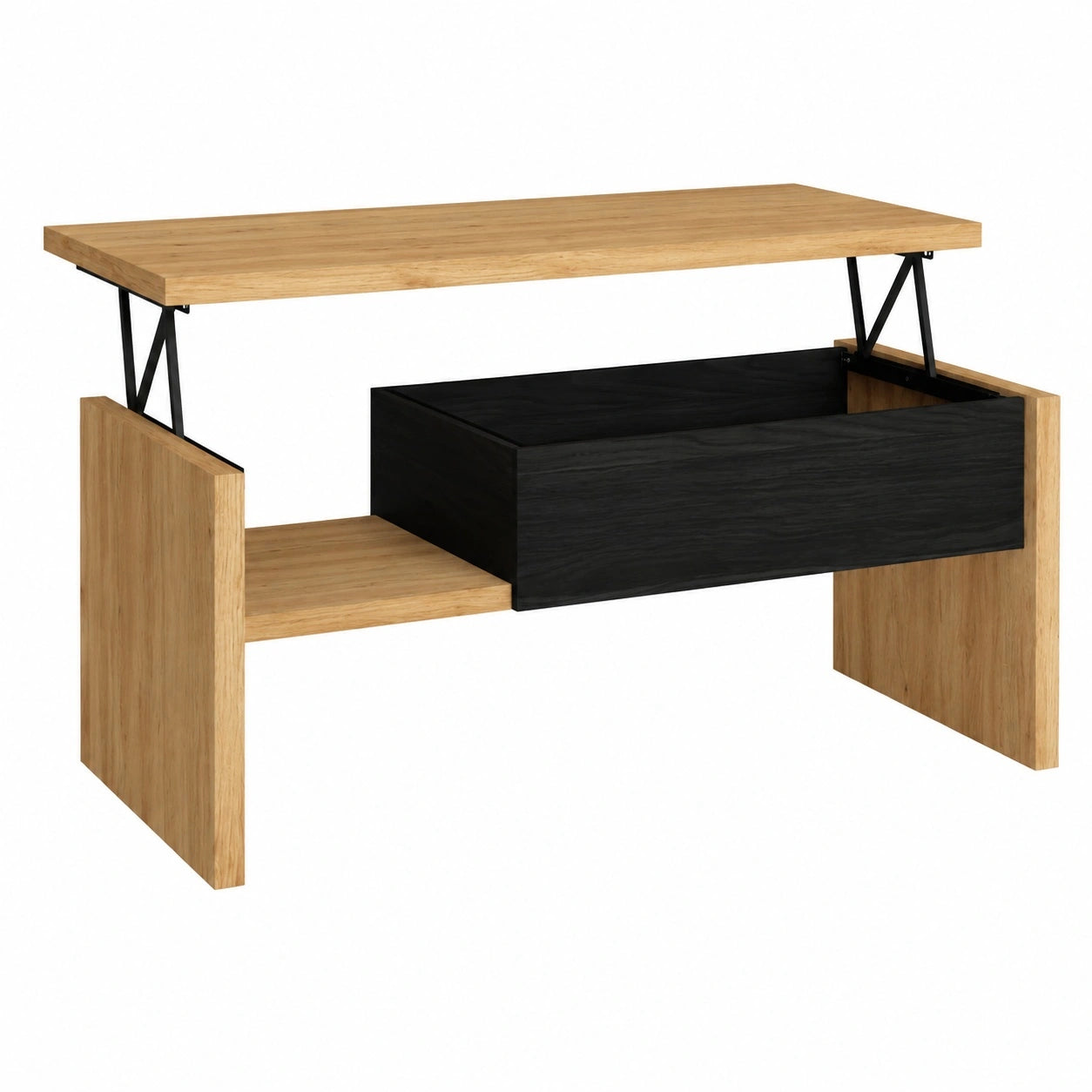 table-basse-relevable-moderne-pour-salle-a-manger-chene-et-noir-rqmfb11826wr